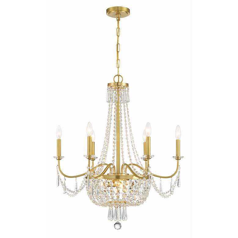 Image 5 Crystorama Haywood 28" Wide Aged Brass 9-Light Chandelier more views