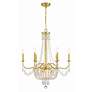 5_Crystorama Haywood 28" Wide Aged Brass 9-Light Chandelier more views