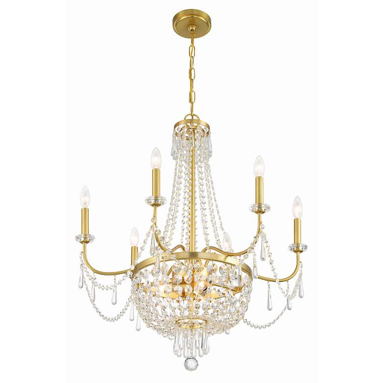 Image 6 Crystorama Haywood 28" Wide Aged Brass 9-Light Chandelier more views