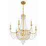 6_Crystorama Haywood 28" Wide Aged Brass 9-Light Chandelier more views