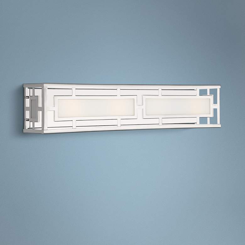 Image 1 Crystorama Hillcrest 28 1/4" Wide Polished Nickel Bath Light