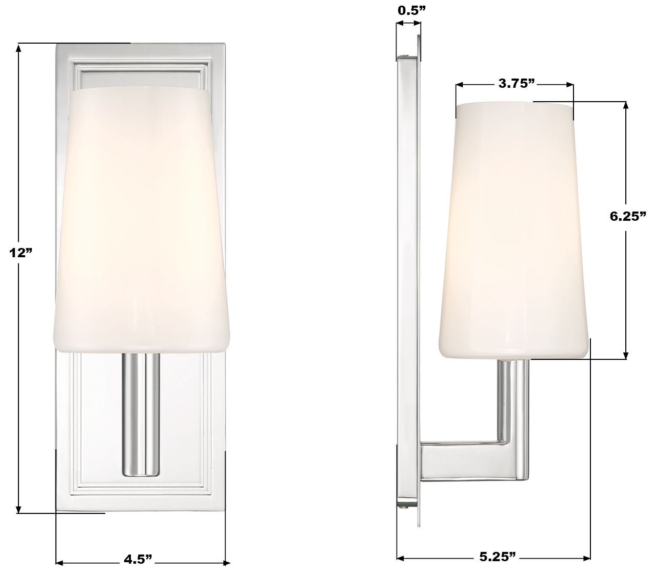 Image 7 Crystorama Hogan 4.5in.  Polished Chrome more views