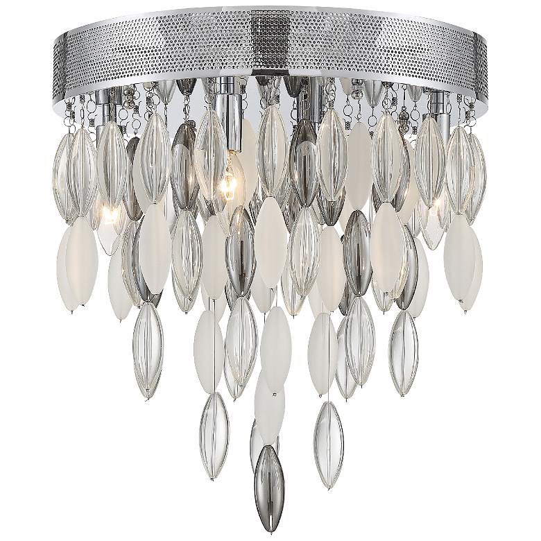 Image 1 Crystorama Hudson 17" Wide Chrome Ceiling Light