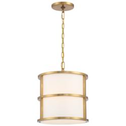Crystorama Hulton 13" Wide Luxe Gold Drum Pendant Light