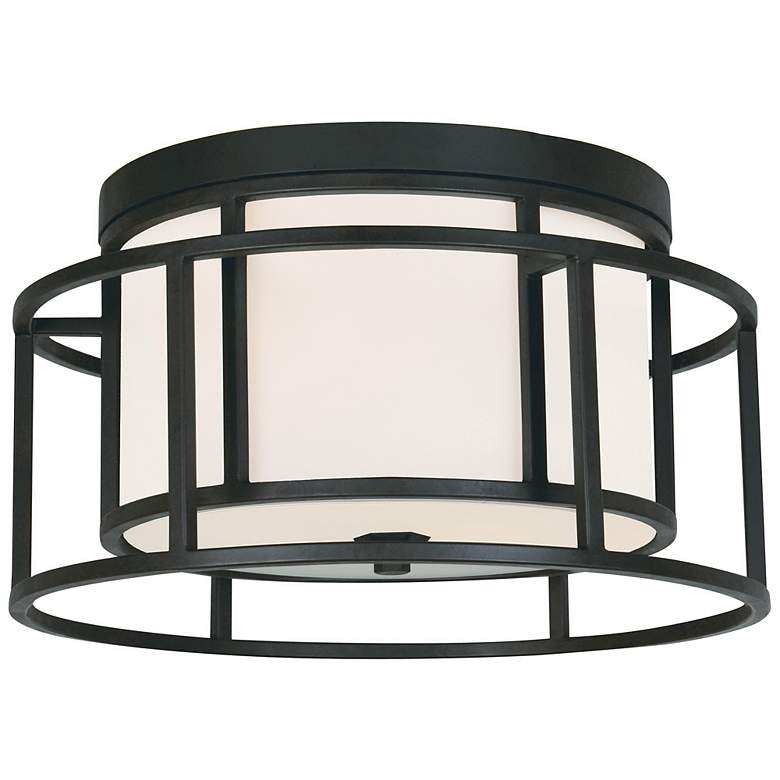 Image 2 Crystorama Hulton 15" Wide Matte Black Ceiling Light