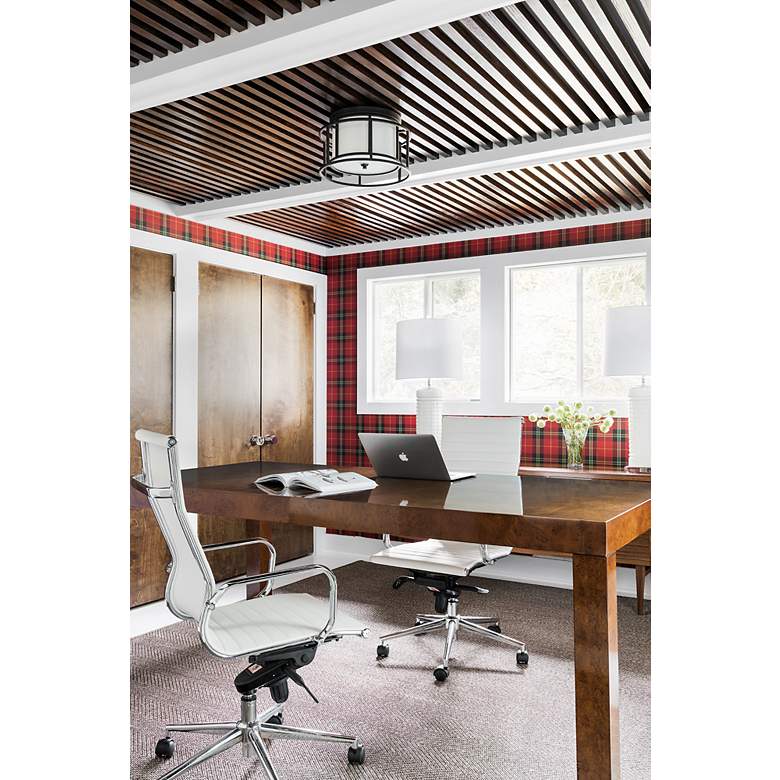 Image 5 Crystorama Hulton 15" Wide Matte Black Ceiling Light more views