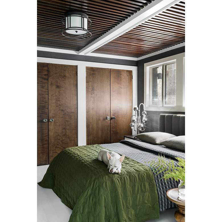 Image 6 Crystorama Hulton 15" Wide Matte Black Ceiling Light more views