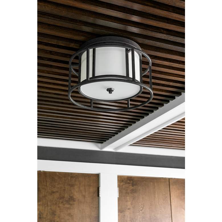 Image 7 Crystorama Hulton 15" Wide Matte Black Ceiling Light more views