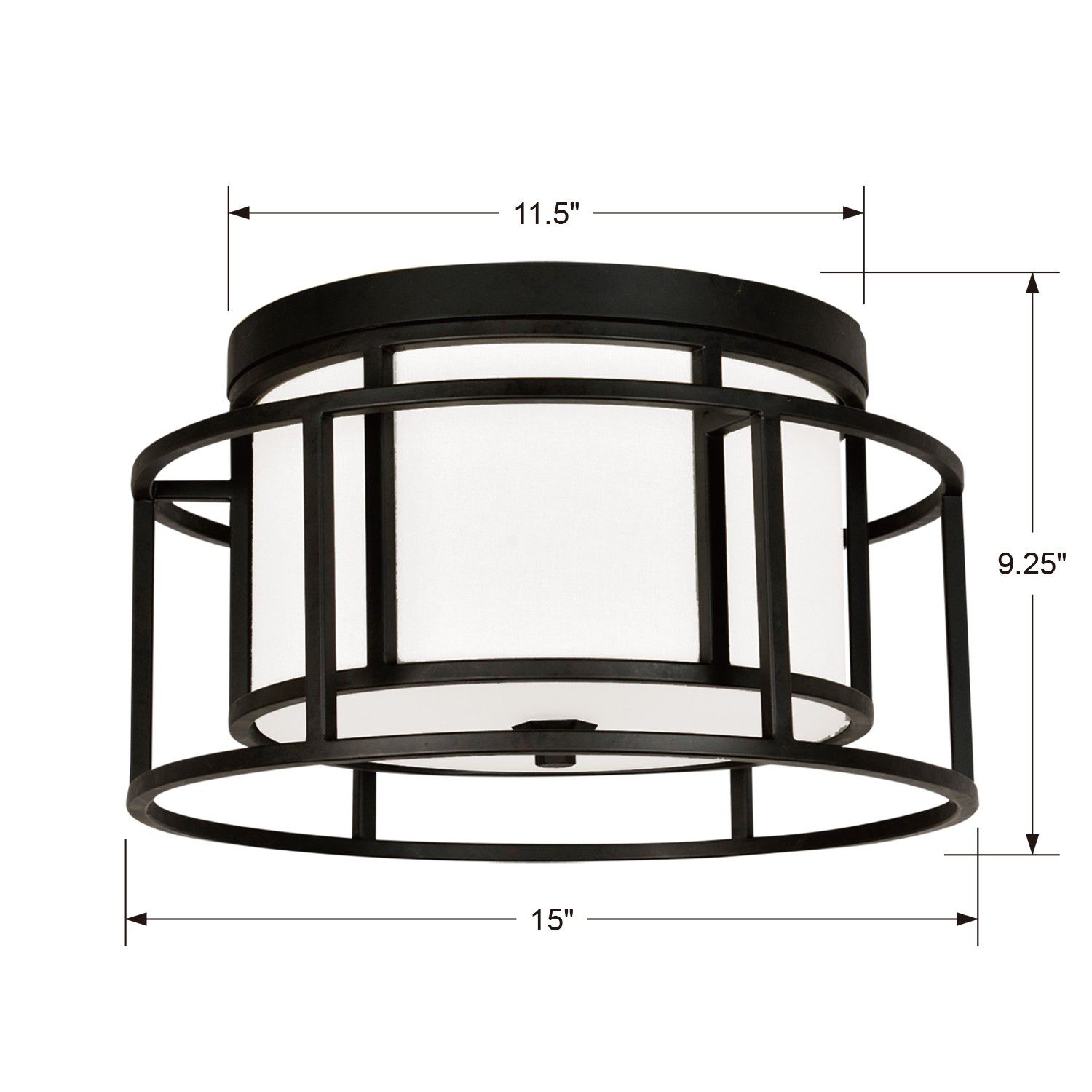 Crystorama Hulton 15" Wide Matte Black Ceiling Light