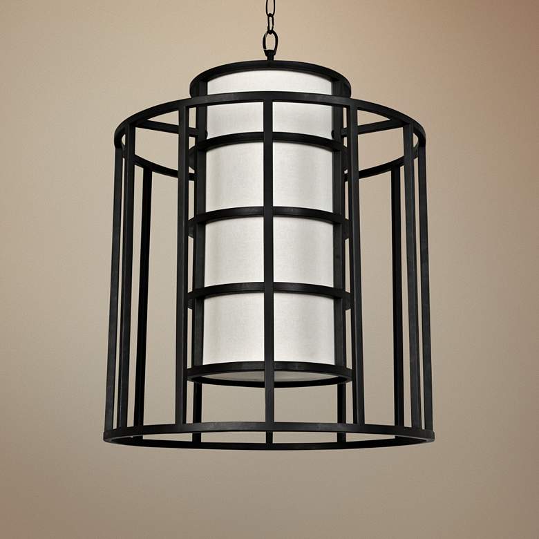 Image 1 Crystorama Hulton 21" Wide Matte Black Pendant Light