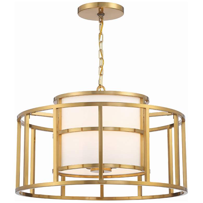 Image 1 Crystorama Hulton 25" Wide Luxe Gold Metal 5-Light Pendant