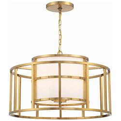 Crystorama Hulton 25" Wide Luxe Gold Metal 5-Light Pendant