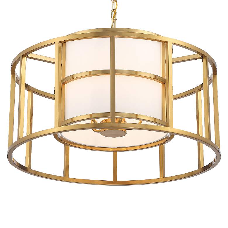 Image 3 Crystorama Hulton 25" Wide Luxe Gold Metal 5-Light Pendant more views