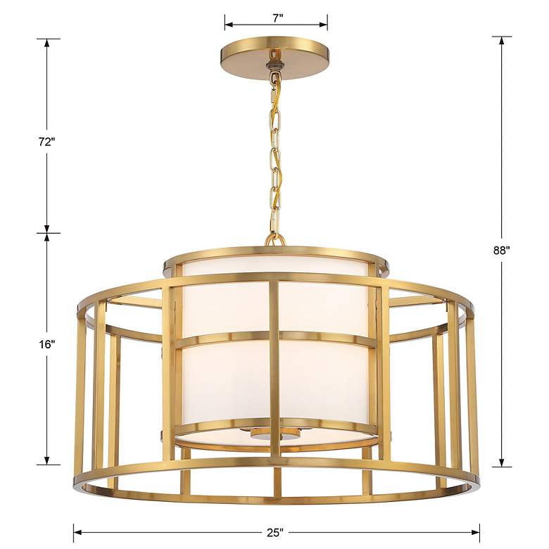 Image 6 Crystorama Hulton 25" Wide Luxe Gold Metal 5-Light Pendant more views