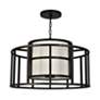 3_Crystorama Hulton 25" Wide Matte Black Pendant Light more views