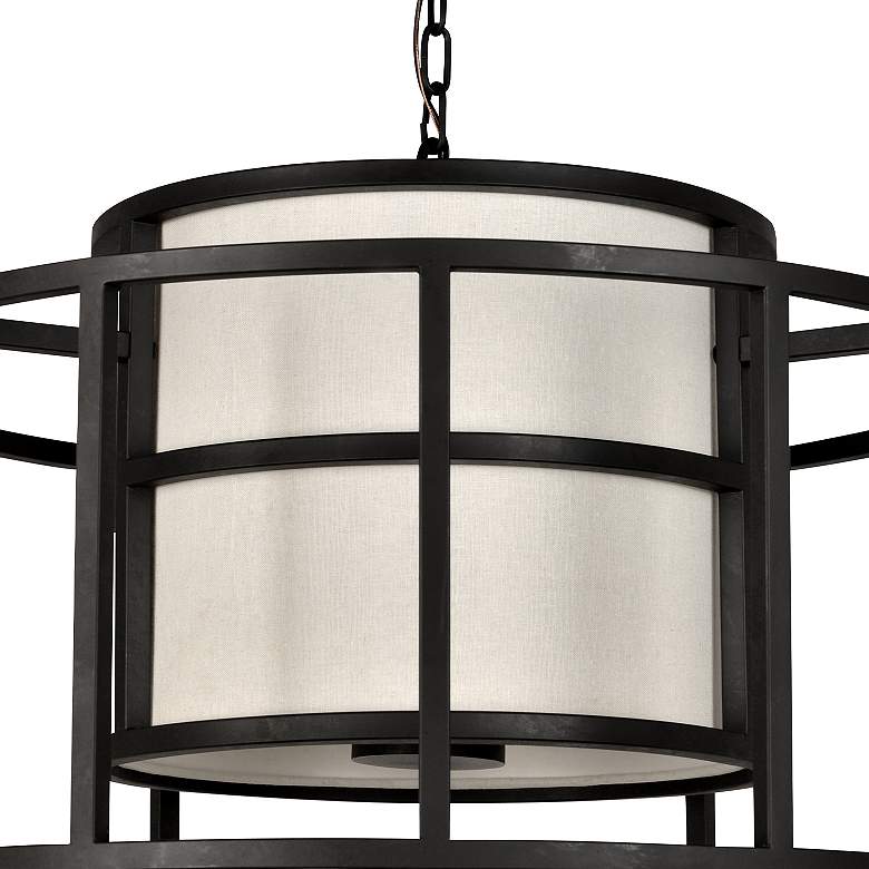 Image 4 Crystorama Hulton 25" Wide Matte Black Pendant Light more views