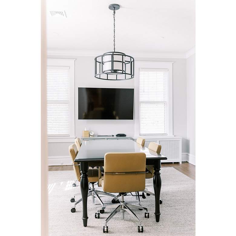 Image 5 Crystorama Hulton 25" Wide Matte Black Pendant Light more views