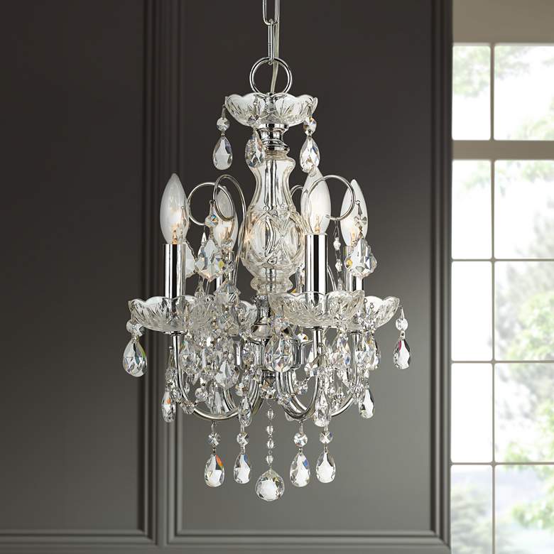 Image 1 Crystorama Imperial 12" Wide 4-Light Traditional Crystal Chandelier
