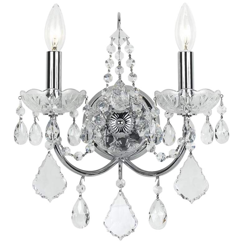 Image 1 Crystorama Imperial 14"H Polished Chrome 2-Light Wall Sconce