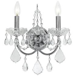 Crystorama Imperial 14&quot;H Polished Chrome 2-Light Wall Sconce