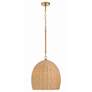 1_Crystorama Jace 15" Wide Soft Gold Jute Shade Pendant Light