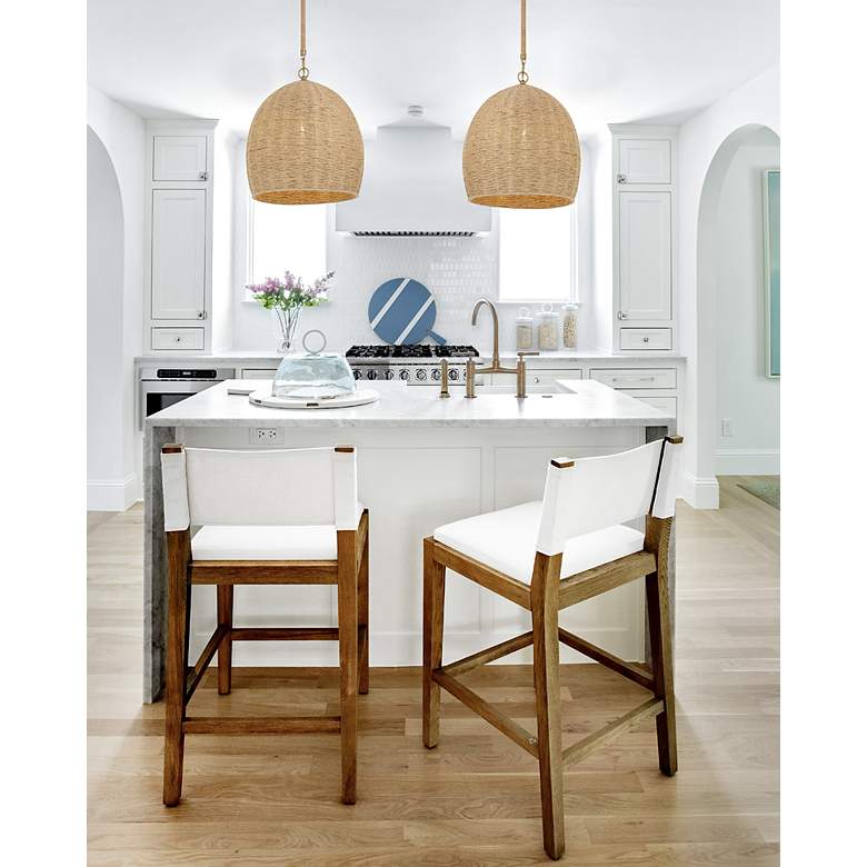 Image 7 Crystorama Jace 15" Wide Soft Gold Jute Shade Pendant Light more views