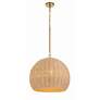 3_Crystorama Jace 20"W Soft Gold Pendant Light w/ Jute Shade more views