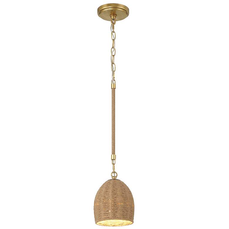 Image 1 Crystorama Jace 6" Wide Soft Gold Dome LED Mini Pendant
