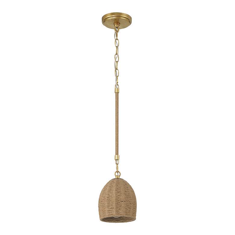 Image 2 Crystorama Jace 6" Wide Soft Gold Dome LED Mini Pendant more views