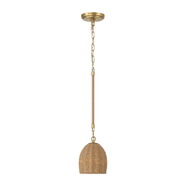 Image 3 Crystorama Jace 6" Wide Soft Gold Dome LED Mini Pendant more views