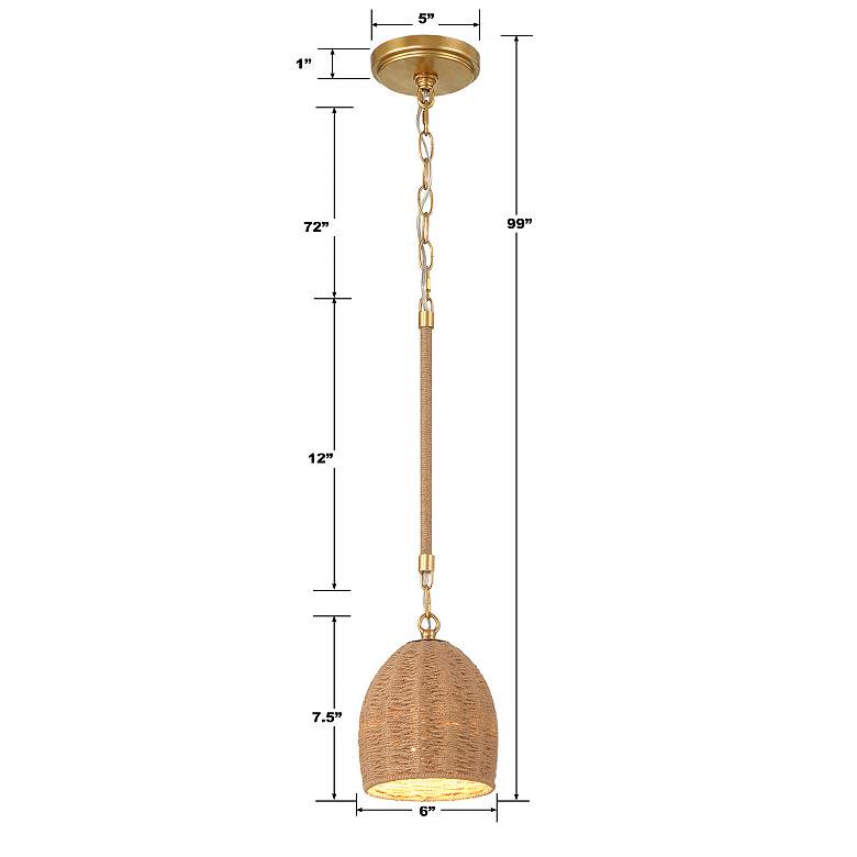 Image 7 Crystorama Jace 6" Wide Soft Gold Dome LED Mini Pendant more views