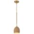 Crystorama Jace 6" Wide Soft Gold Jute Dome Shade LED Mini Pendant