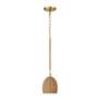3_Crystorama Jace 6" Wide Soft Gold Jute Dome Shade LED Mini Pendant more views