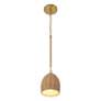 4_Crystorama Jace 6" Wide Soft Gold Jute Dome Shade LED Mini Pendant more views