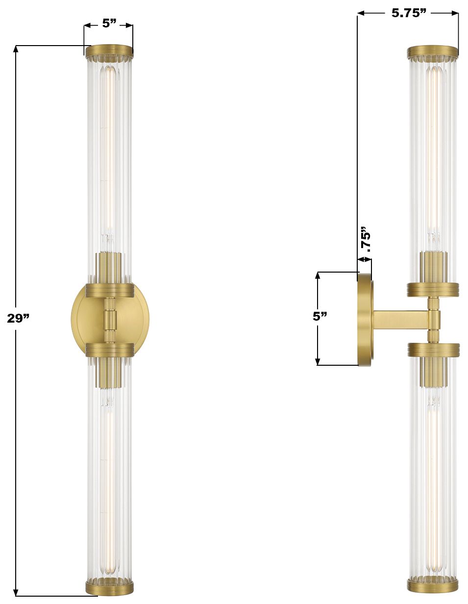 Image 7 Crystorama Jarvis 29'' LED Aged Brass Sconce more views