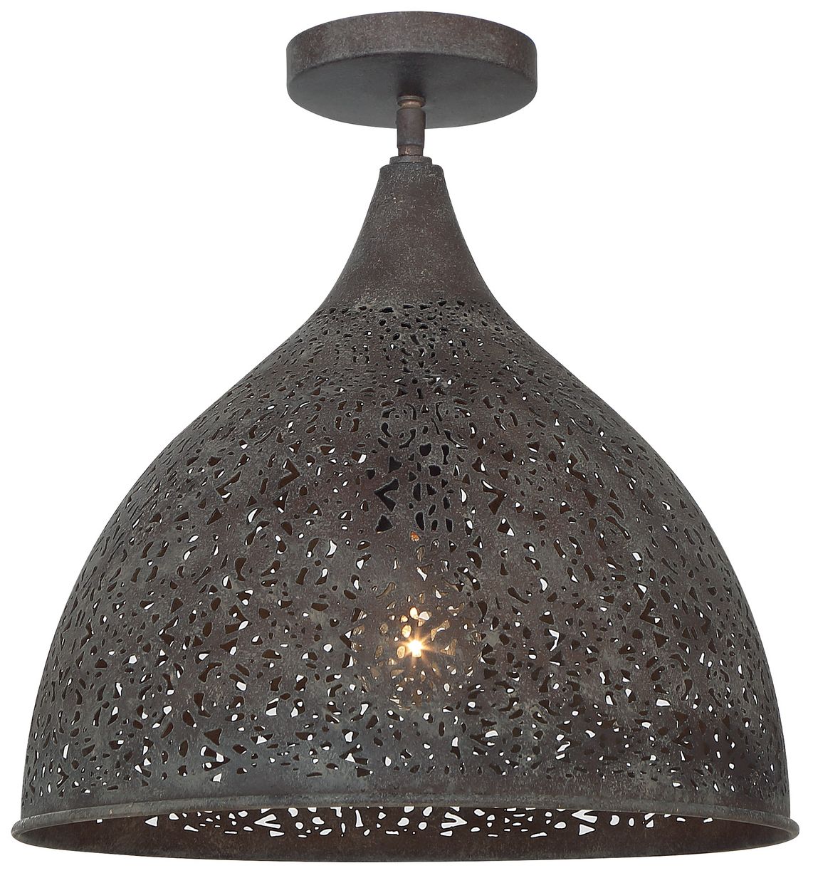 Image 2 Crystorama Jasmine 14'' Forged Bronze Semi Flush Mount