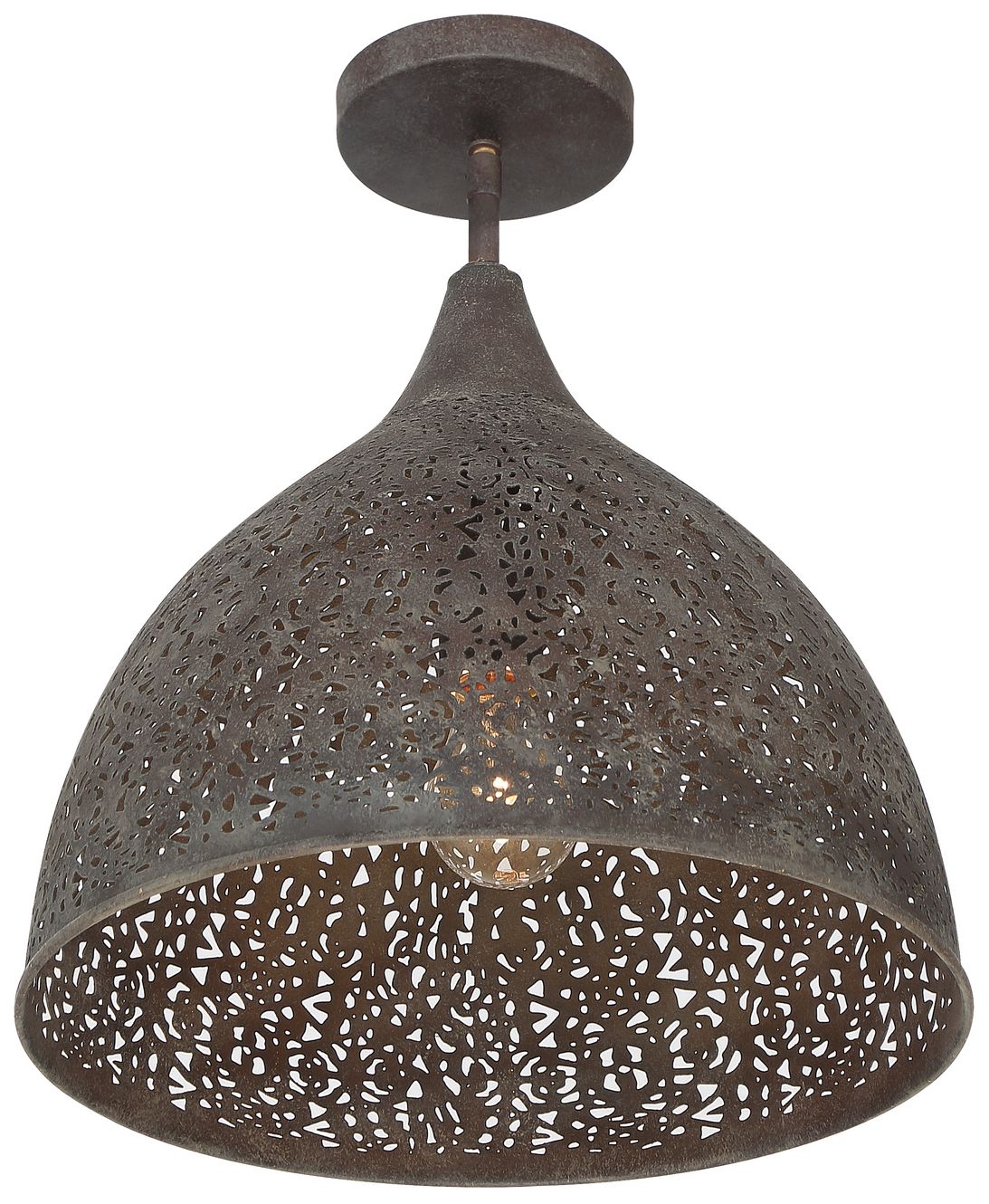 Image 3 Crystorama Jasmine 14'' Forged Bronze Semi Flush Mount more views