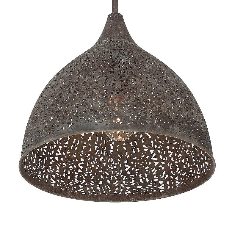 Image 4 Crystorama Jasmine 14" Wide Forged Bronze Dome Pendant Light more views