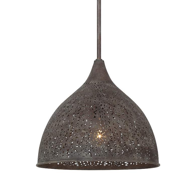 Image 5 Crystorama Jasmine 14" Wide Forged Bronze Dome Pendant Light more views