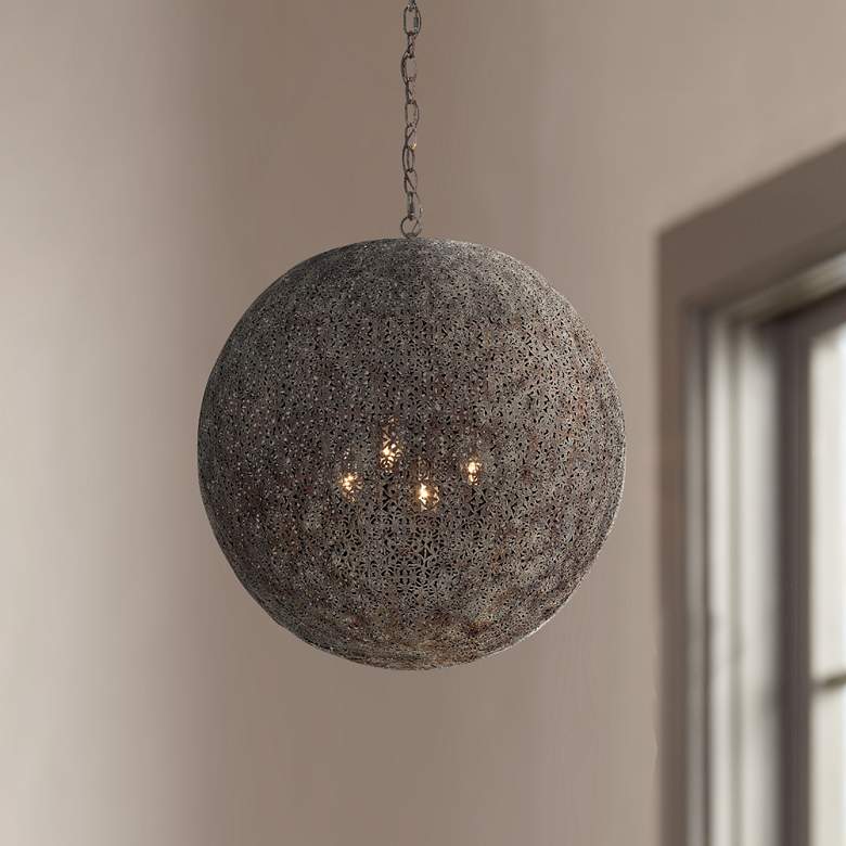 Image 1 Crystorama Jasmine 19 3/4" Wide Bronze Orb Pendant Light