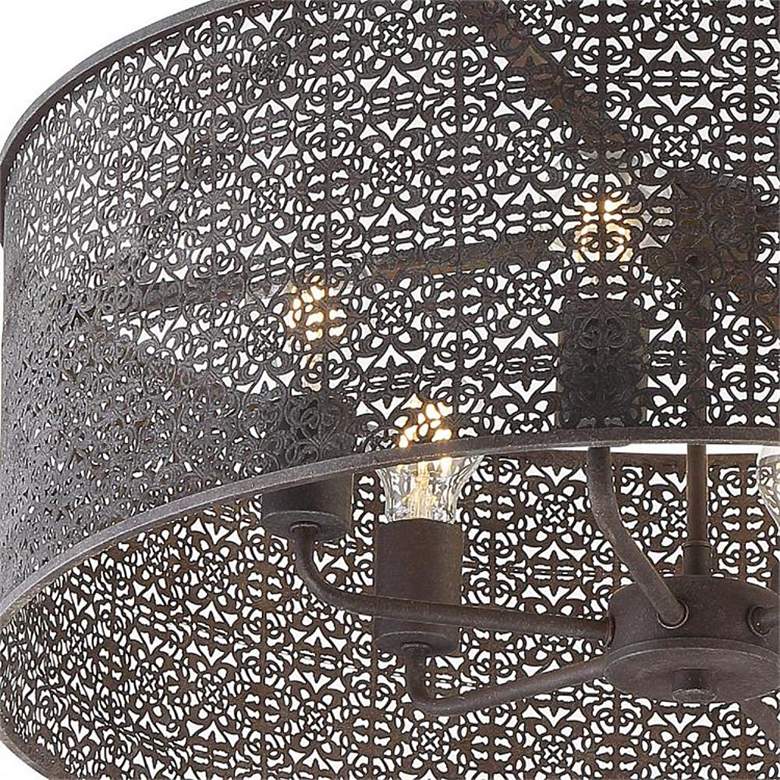 Image 5 Crystorama Jasmine 25" Wide Bronze 6-Light Drum Chandelier more views