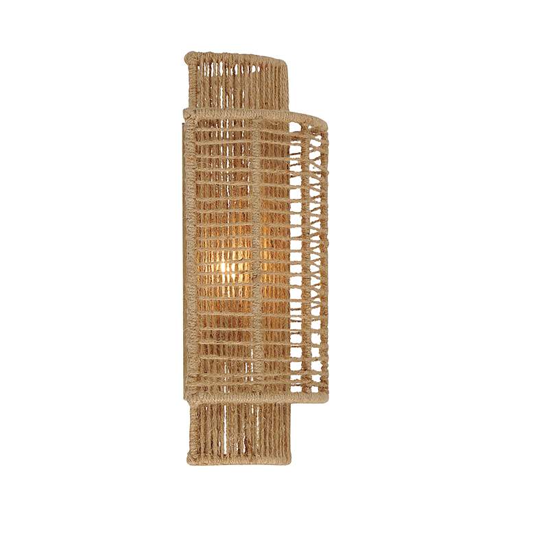 Image 3 Crystorama Jayna 16" High Rustic Coastal Natural Jute Wall Sconce more views