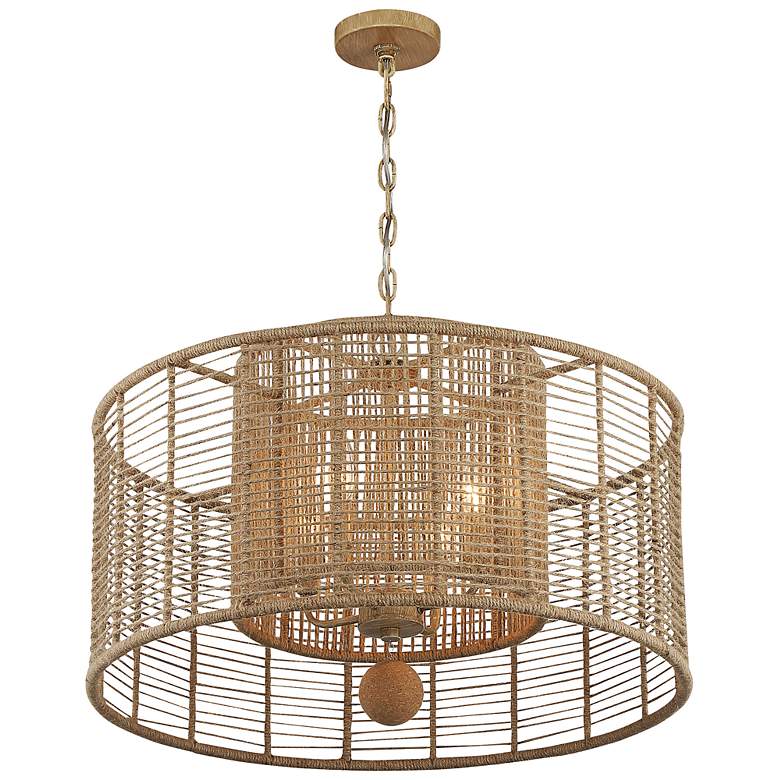 Image 2 Crystorama Jayna 25" Wide 4-Light Burnished Silver Drum Chandelier