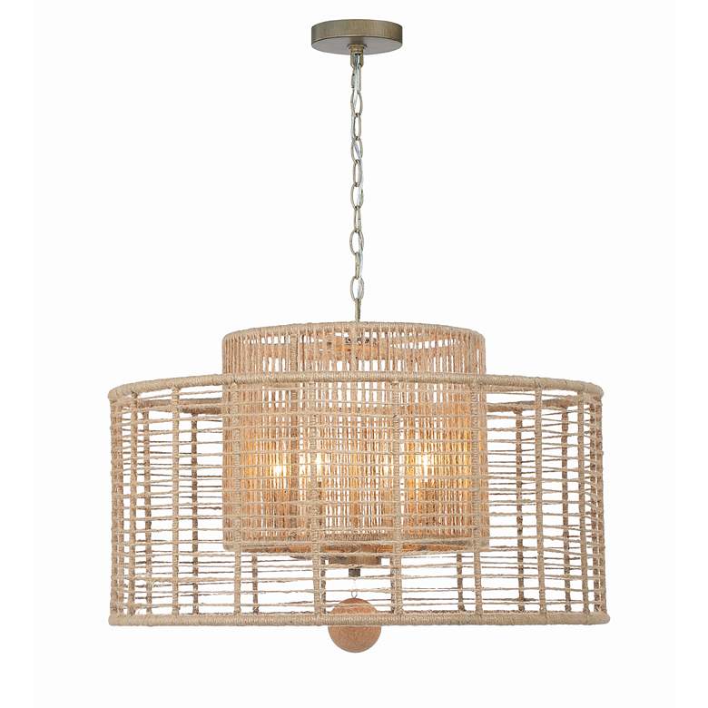 Image 3 Crystorama Jayna 25" Wide 4-Light Burnished Silver Drum Chandelier more views