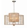 3_Crystorama Jayna 25" Wide 4-Light Burnished Silver Drum Chandelier more views