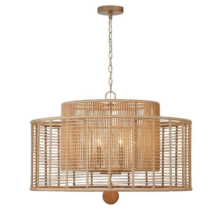 Image 4 Crystorama Jayna 31 1/4" 8-Light Natural Jute Double Drum Chandelier more views