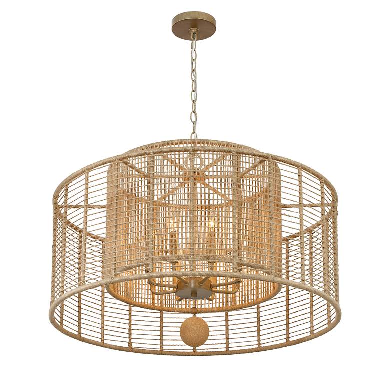 Image 5 Crystorama Jayna 31 1/4" 8-Light Natural Jute Double Drum Chandelier more views