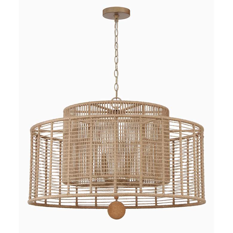 Image 6 Crystorama Jayna 31 1/4" 8-Light Natural Jute Double Drum Chandelier more views