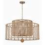 6_Crystorama Jayna 31 1/4" 8-Light Natural Jute Double Drum Chandelier more views