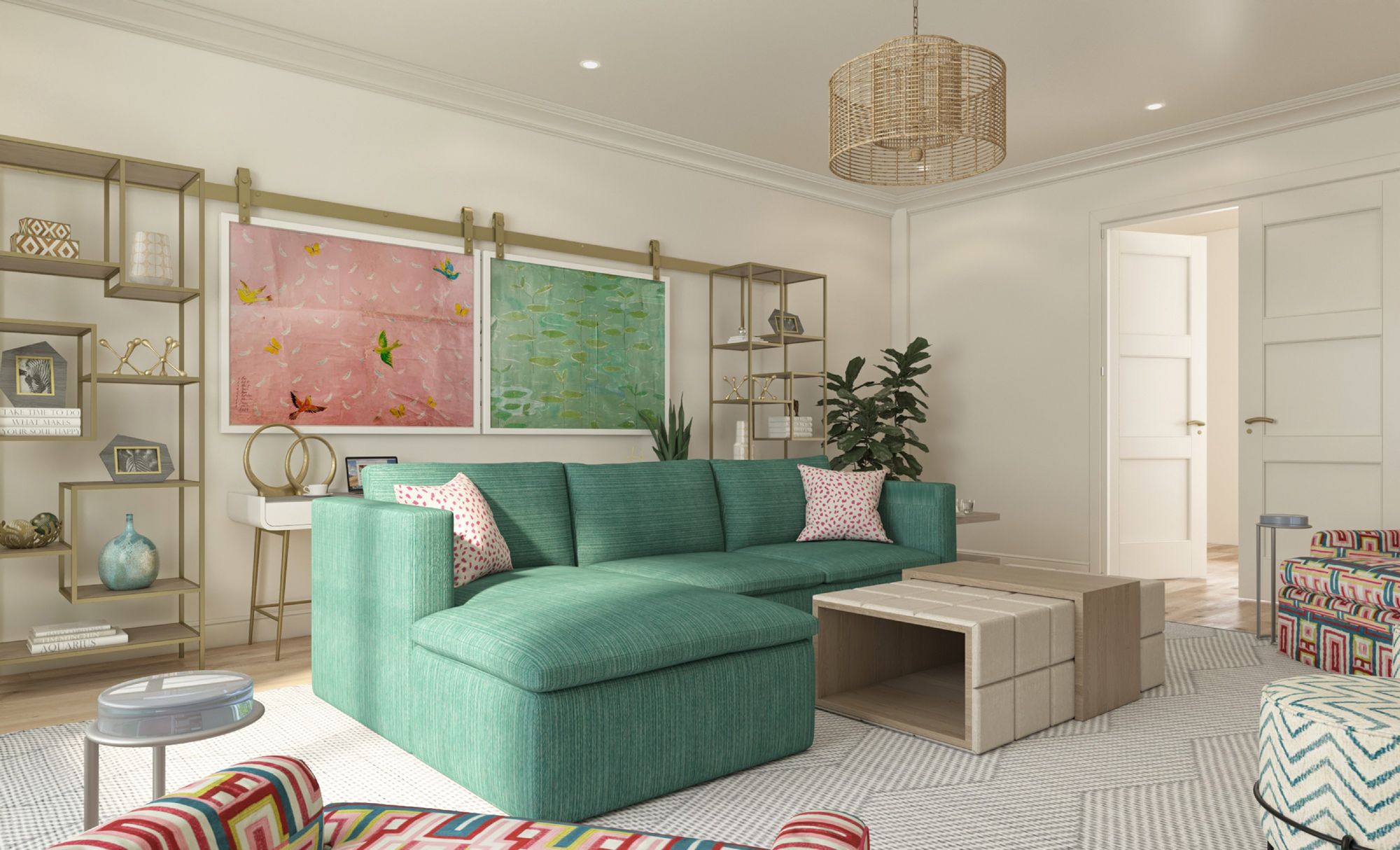 Crystorama Jayna 31 1/4" 8-Light Natural Jute Double Drum Chandelier in scene